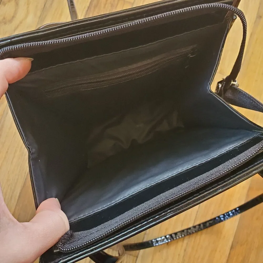 Black Embossed Shaped Shoulder‎ Bag Purse